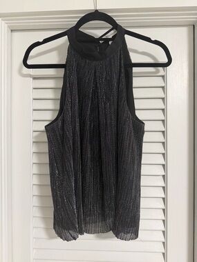 BCBGeneration Black Sleeveless Top with Halter Detail